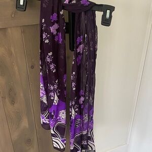 Purple Floral Lightweight Scarf